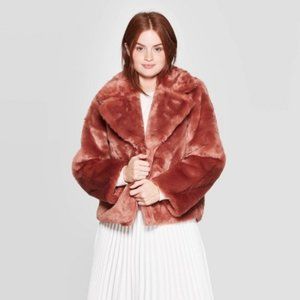 A New Day Faux Fur Jacket - Bronze - Size Medium